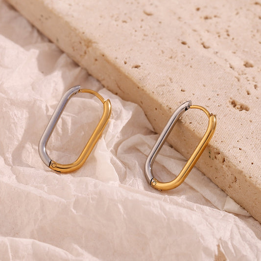 Metal Contrast Hoop Earrings