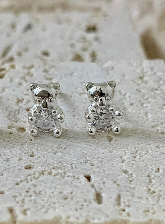Tiny Teddy Stud Earrings