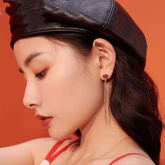 Ethereal Scarlet Dangling Earrings