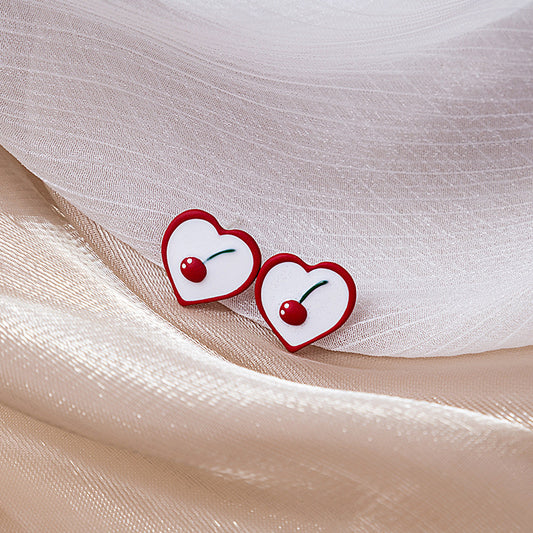 Heart of Tart Cherry Earrings