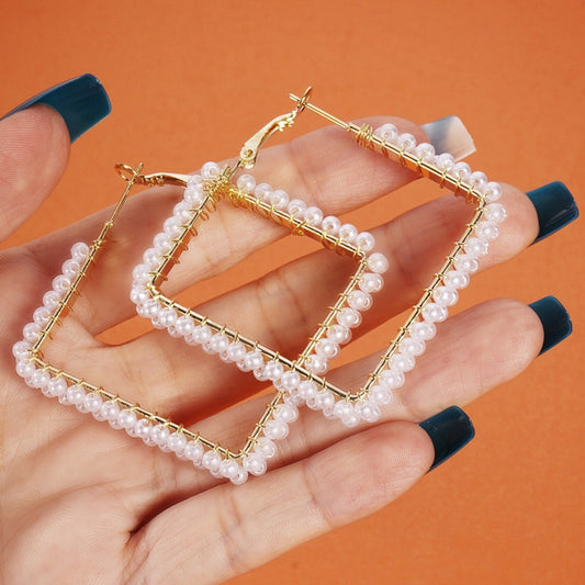 Angular Pearl Earrings