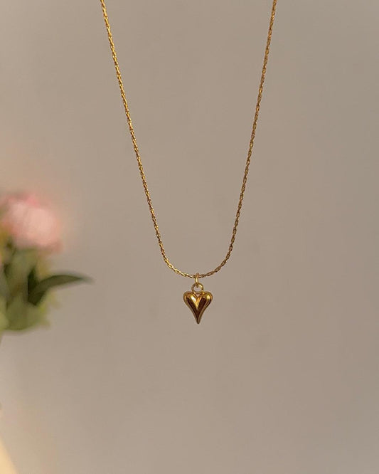 Golden Pulse Heart Necklace
