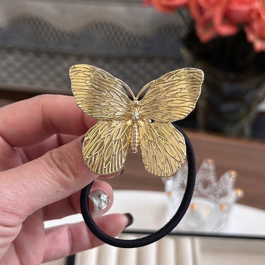 Textured Butterfly Statement Metal Hair Tie