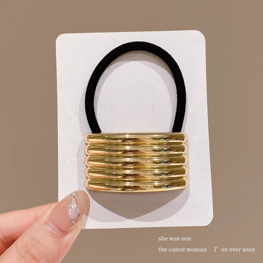 Ribbed Statement Metal Hair Tie