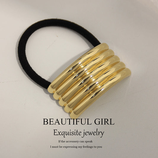 Ribbed Statement Metal Hair Tie