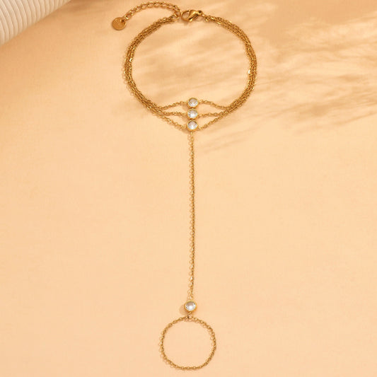 Rhinestone-Halo Hand Jewellery