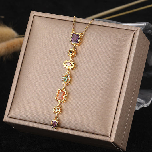 Gemstone Medley Long Necklace