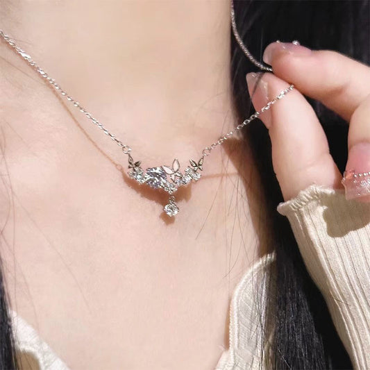 Winged in Carnation Necklace