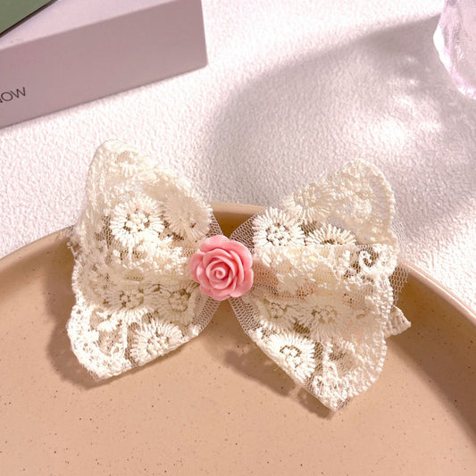 Blushing Folklore Bow Hair Clip
