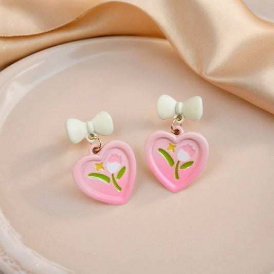 Heart-beat Tulip Earrings
