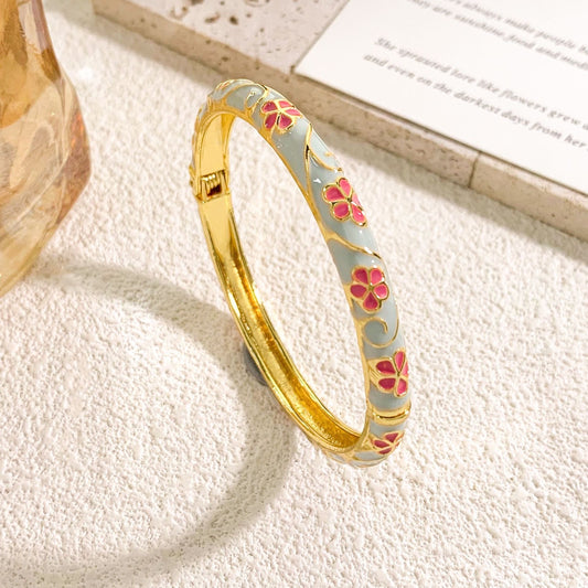 Pink Petunia Pinteresty Enamel Bangle