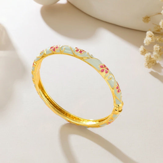Pink Petunia Pinteresty Enamel Bangle
