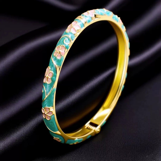 Vintage Blues Enamel Bangle