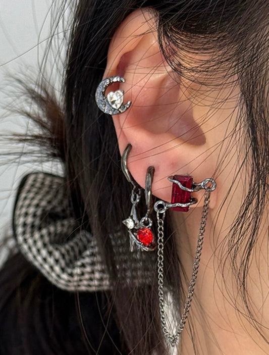 Dangerously Crimson Earrings Combo