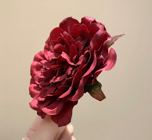 Maple Maroon Floral Hair Clip