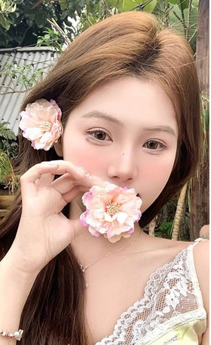 She’s blushing! Flower Hair Clip