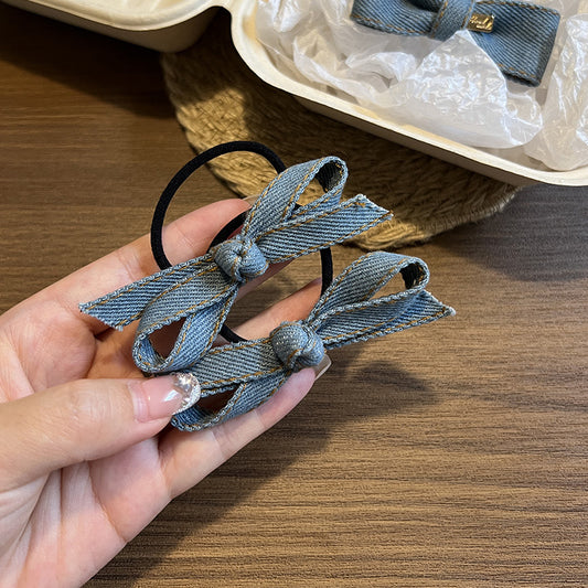 Denim Dream Bow Hair Tie(1 pc)