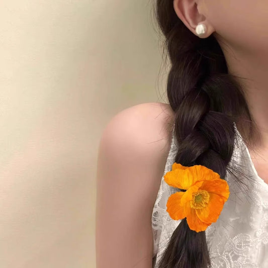 Tangerine Ombre Poppy Hair Clip