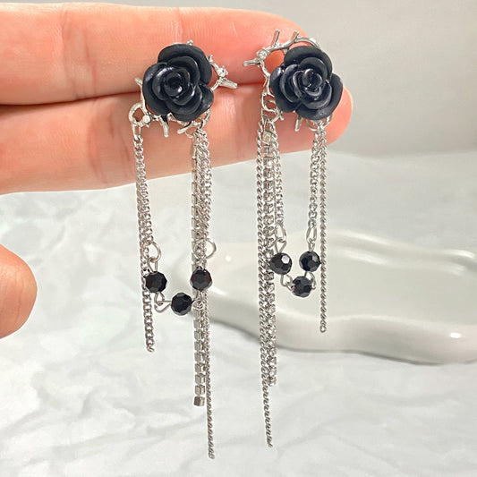 Roses of Midnight Earrings