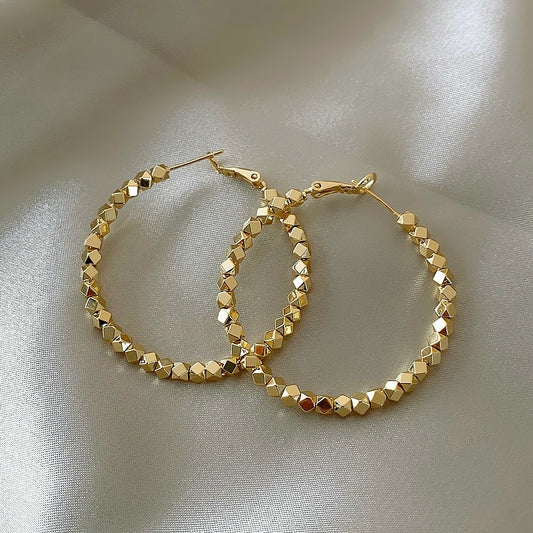 Flashy beaded Hoop Earrings