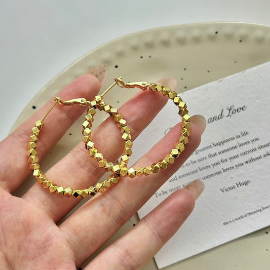 Flashy beaded Hoop Earrings
