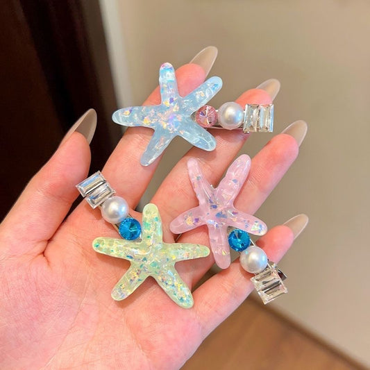 Coral Pop Pearl Hair Clips