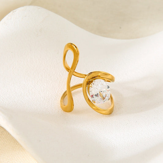 Edgy Abstract Rhinestone Ring