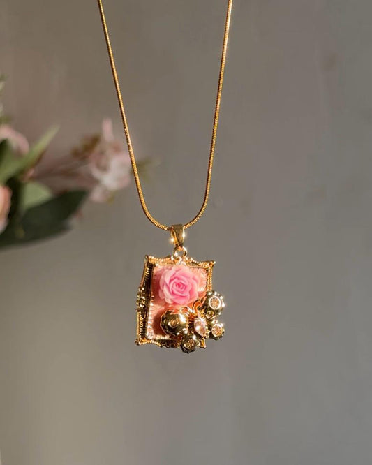 Victorian Relic Rose Necklace