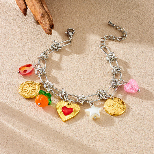 Silver Citrus Chunky Bracelet