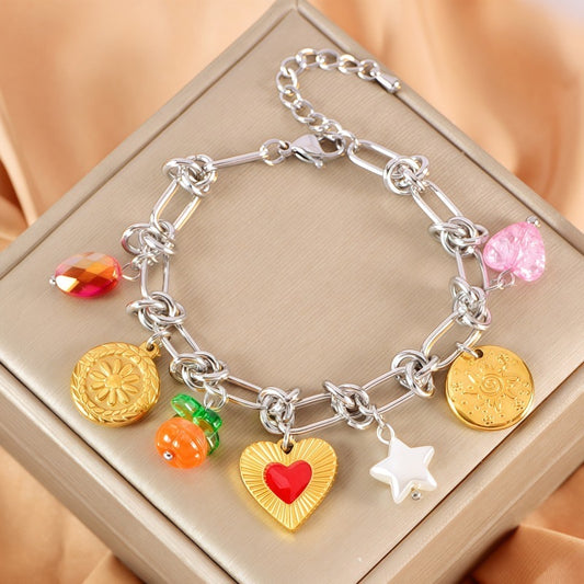 Silver Citrus Chunky Bracelet