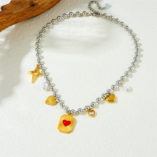 Vintage Heartcore Beaded Necklace