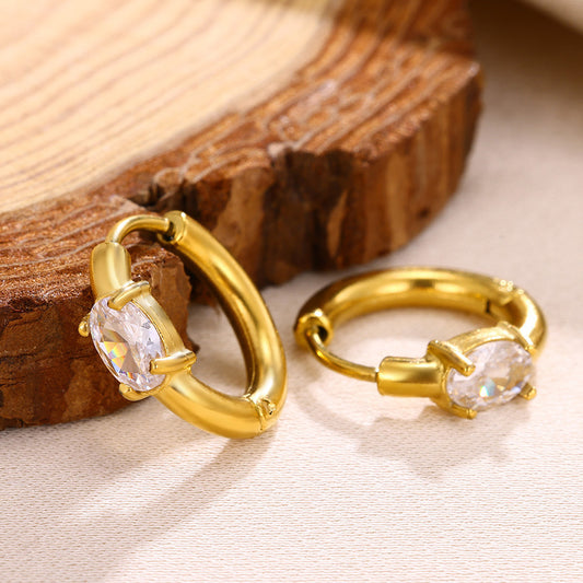 Sylvie Small Rhinestone Hoop Earrings