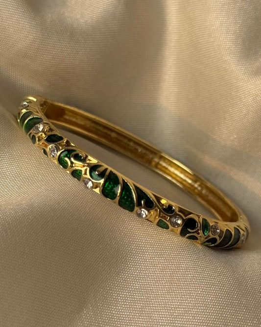 Victorian Verdure Enamel Bangle