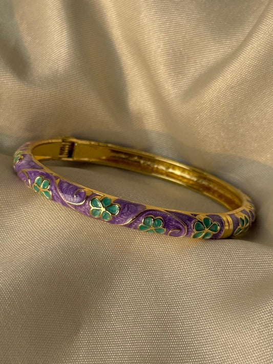 Crimson Crest Enamel Bangle