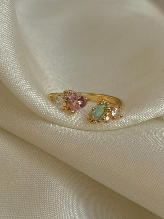 Pastel Glinted Heart Ring