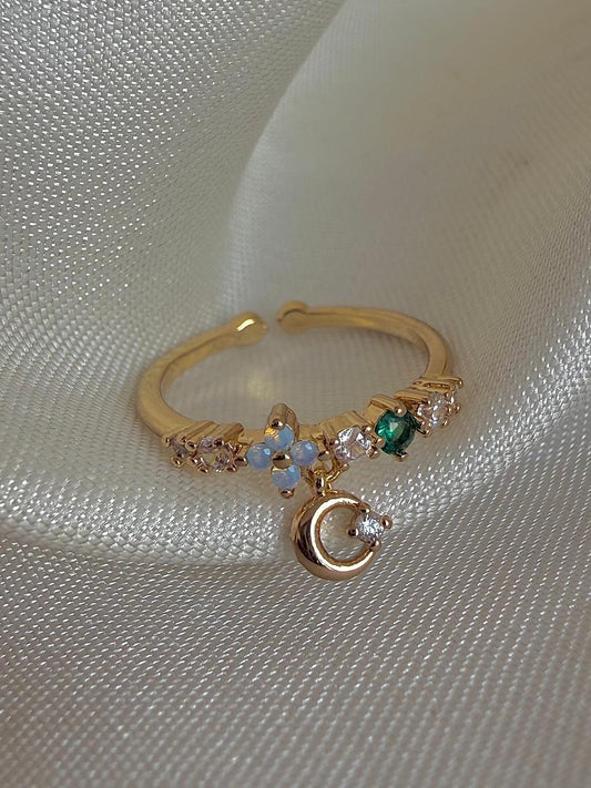 Illuminous Dangling Moon Ring