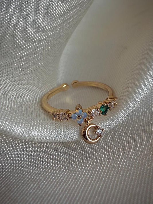 Illuminous Dangling Moon Ring