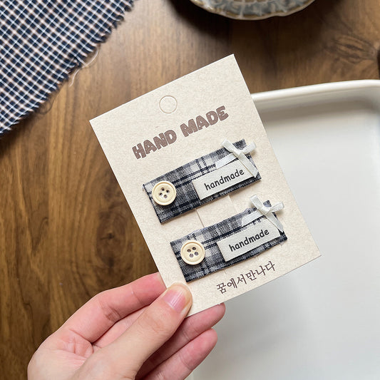 Satin Bow Plaid Hair Clips