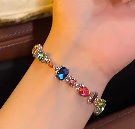 Multicoloured-Bling Rhinestone Bracelet