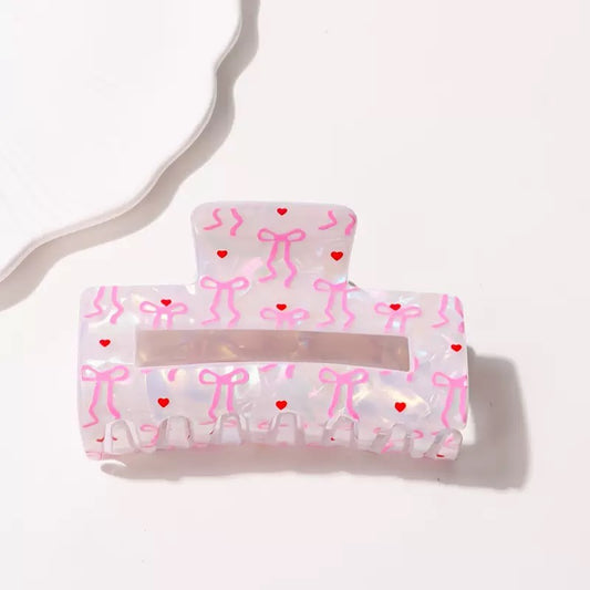 Pookie Pinky Bow Claw Clip