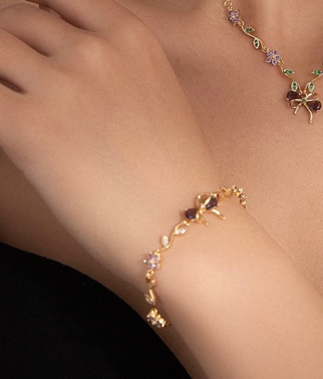Dainty Bow in Purple Bracelet
