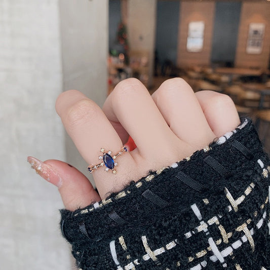 Sapphire Star Oval Ring