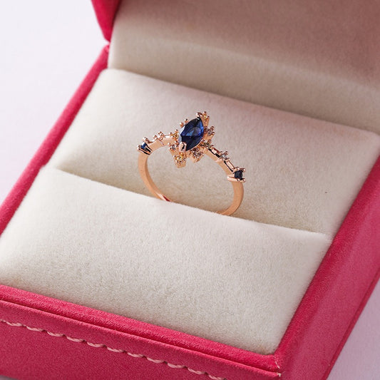 Sapphire Star Oval Ring