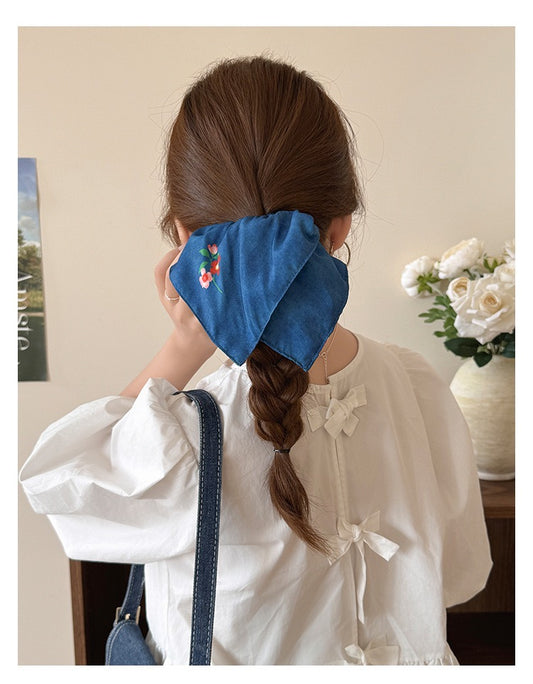 Prints of Fall Square Scrunchie