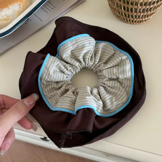 Maiden Blue Piped Scrunchie