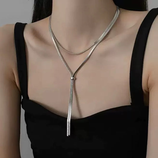 Silver Eclipse Y-necklace