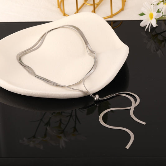 Silver Eclipse Y-necklace