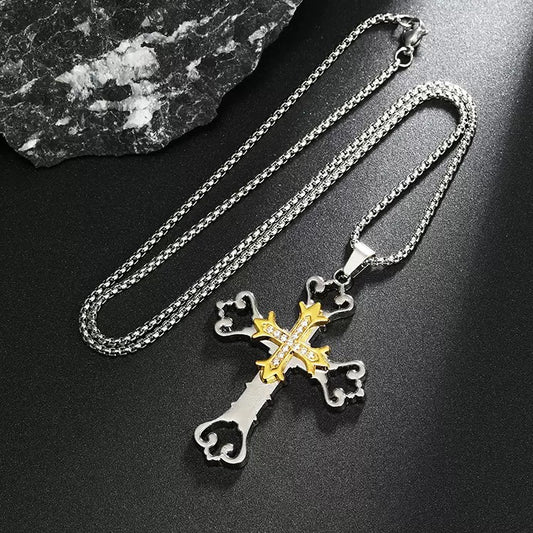 Enchanted Cross-Cutout Necklace