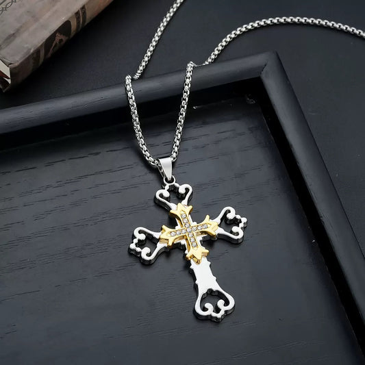 Enchanted Cross-Cutout Necklace