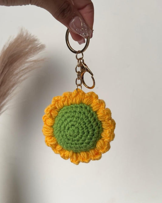 Summertime Sunflower Crochet Bag Charm